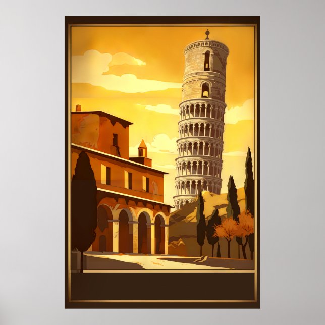 Póster PISA ITALY - Viajes de época (Frente)