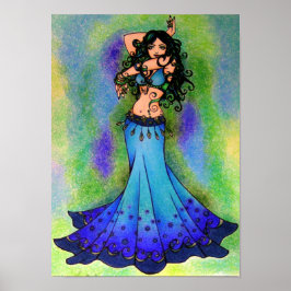 Póster Pisces belly Dancer Astrología Rótulo Belly Baile