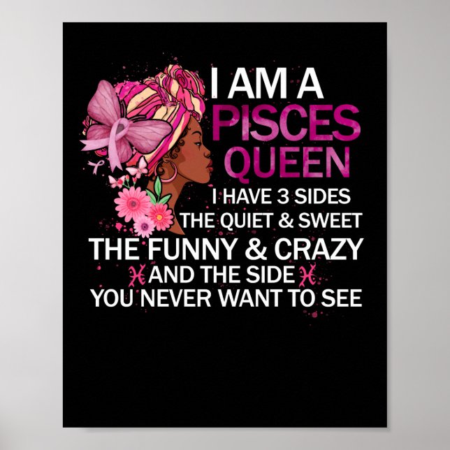 Póster Pisces Black Queen Tengo 3 caras mujeres Chicas de (Frente)
