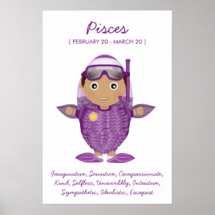 Póster Pisces - Boy Horoscope Poster