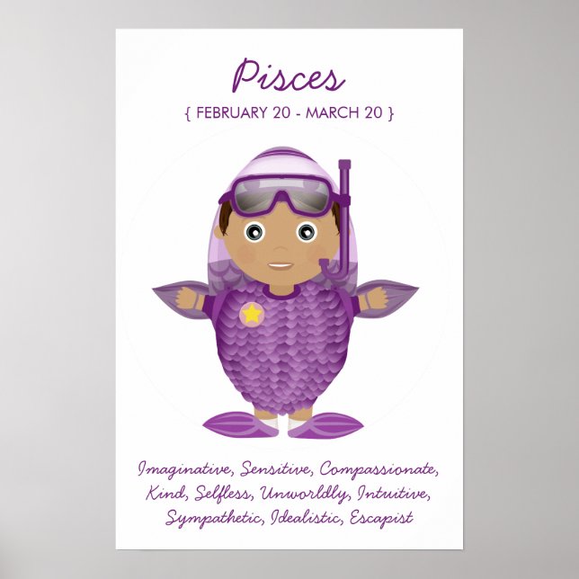 Póster Pisces - Boy Horoscope Poster (Frente)