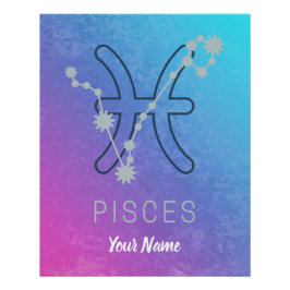 Póster Pisces Estrella Zodiaca Signo Horóscopo Constelaci