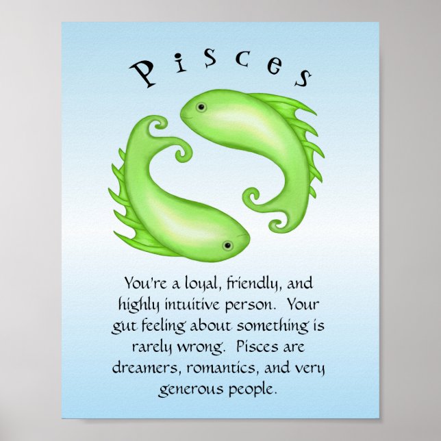 Póster Pisces Zodiac Fish Astrology Sign (Frente)