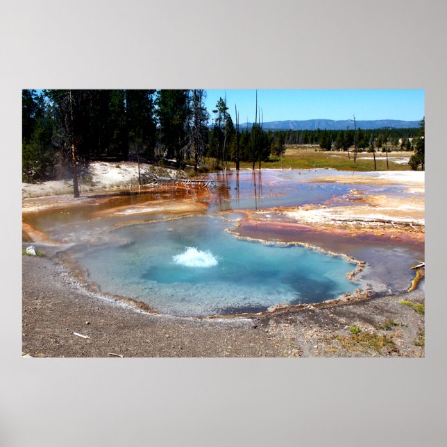 Póster Piscina Abyss Hot Springs Yellowstone Parque Nacio (Frente)