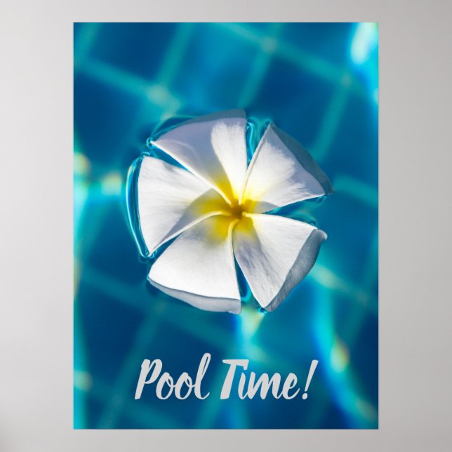Póster Piscina Agua espumosa con Regalo de Flores (Frente)
