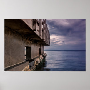 Póster Piscina al atardecer