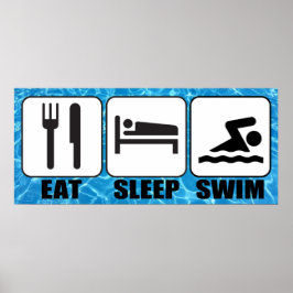 Póster Piscina/Centro Acuático "Come, Sleep, Swift"
