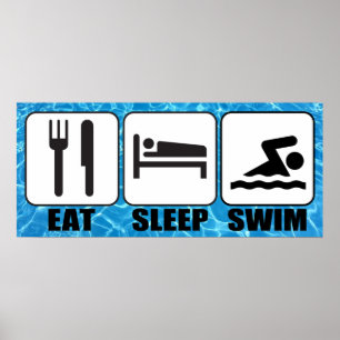 Póster Piscina/Centro Acuático "Come, Sleep, Swift"