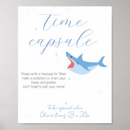 Póster Piscina de Fiestas de verano de tiburón y cápsula 