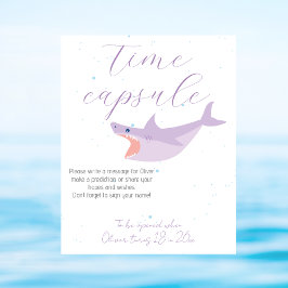 Póster Piscina de Fiestas de verano de tiburón y cápsula 