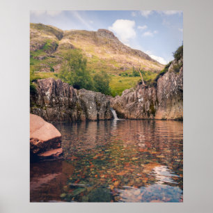 Póster Piscina de la Cascada de Glencoe