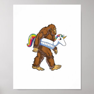 Póster Piscina Fiesta Bigfoot Unicorn Float Funny Sasquat