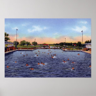Póster Piscina Municipal de Grand Island Nebraska