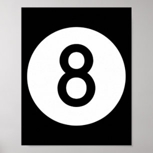 Póster Piscina Negra Ll Número Ocho Billiards Snooker Och