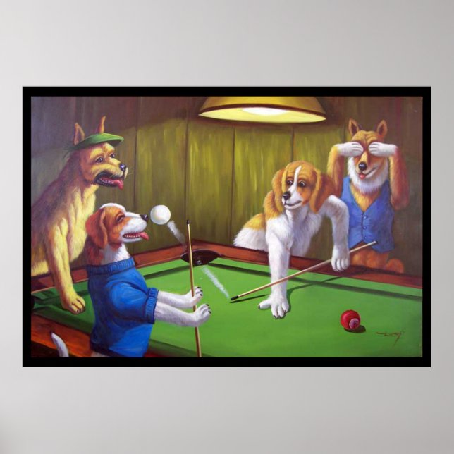 Póster Piscina para jugar a los perros - fuera de la mesa (Frente)