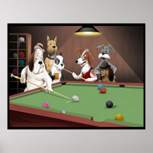 Póster Piscina para jugar a los perros - Yarn en el grane