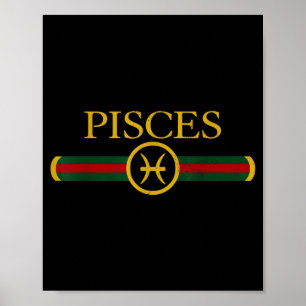 Póster Piscis Cumpleaños Signo Zodiacal Horóscopo Febrero