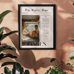 Póster Piscis | Periódico fotográfico de astrología Zodia<br><div class="desc">Este poster zodiaco de cumpleaños está diseñado para lucir como una elegante portada periodística que incluye su propia foto e información. Ideales para desear un feliz día a tus amigos y familia por su cumpleaños. Con el nombre de los destinatarios, y los rasgos de personalidad de signos de cumpleaños y...</div>
