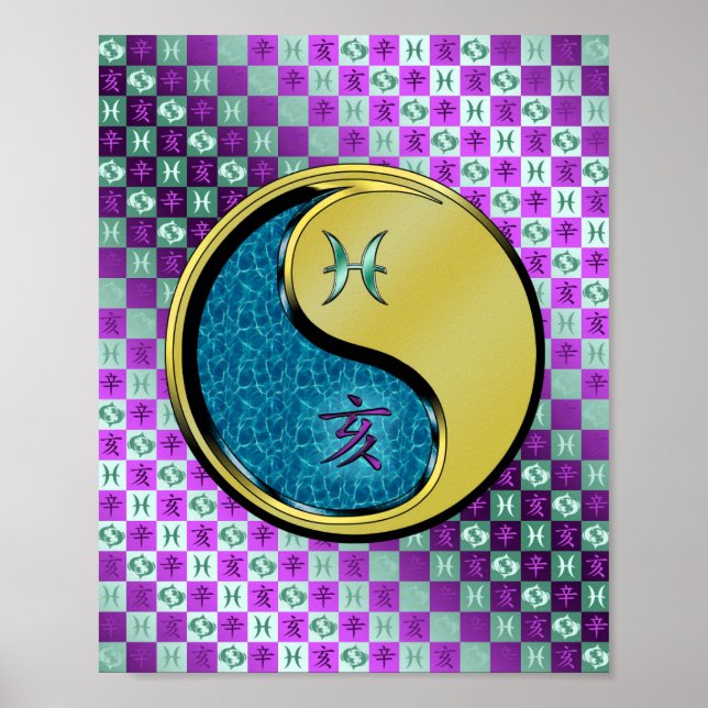 Póster Piscis y Boar Metalizado (Frente)
