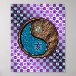 Póster Piscis y Earth Boar