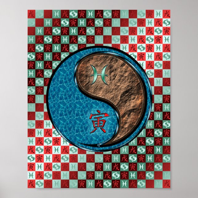 Póster Piscis y tigre terrestre (Frente)