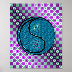 Póster Piscis y Water Boar