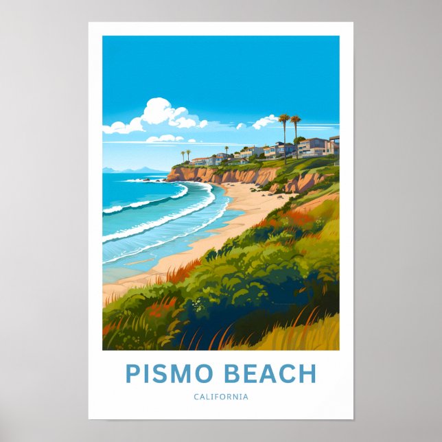 Póster Pismo Beach California Travel Print (Frente)