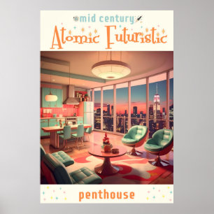 Póster Piso átomo futurista
