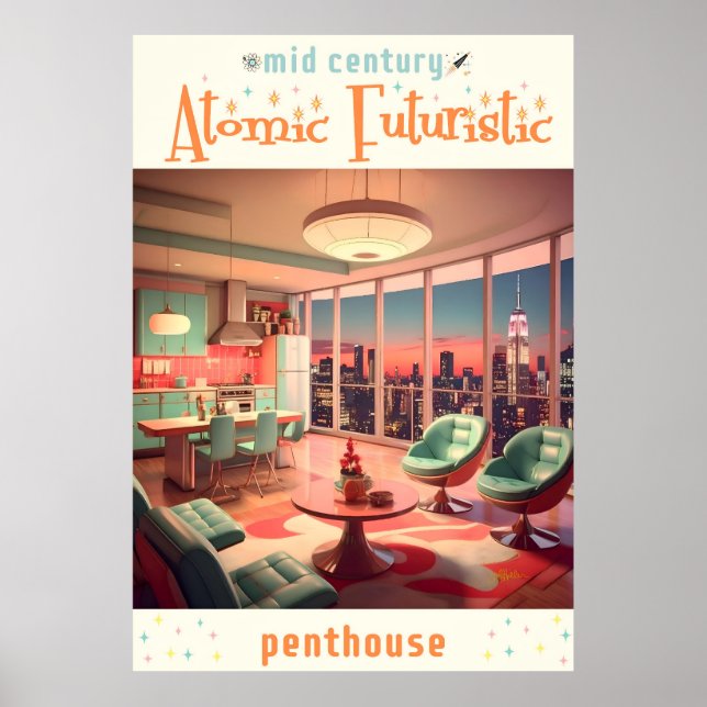 Póster Piso átomo futurista (Frente)
