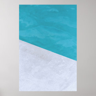 Póster Piso gris vacío junto a la piscina