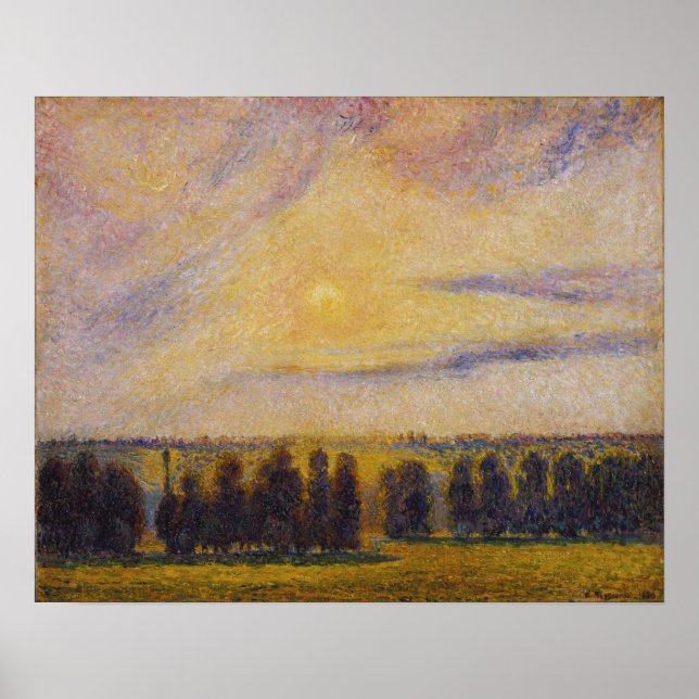 Póster Pissarro - Atardecer En Eragny (Frente)