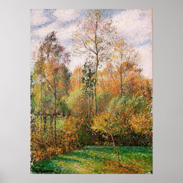 Póster Pissarro - Automne Peupliers Eragny, Autumn Poplar (Frente)
