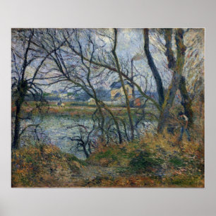 Póster Pissarro - Bancos De Oise Cerca De Pontoise Gray W