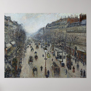Póster Pissarro - Boulevard Montmartre Buenos días Gray W