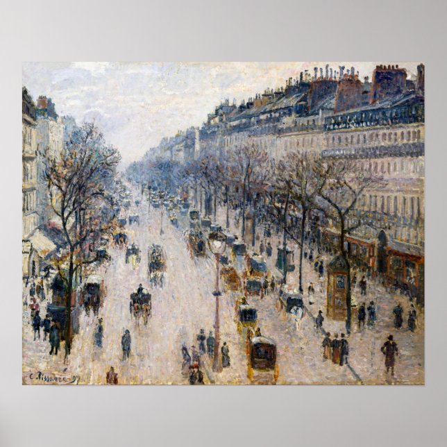 Póster Pissarro - Boulevard Montmartre, invierno por la m (Frente)