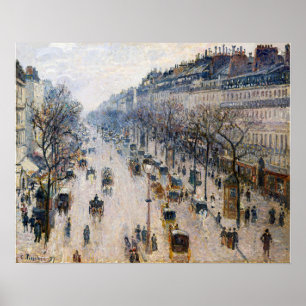 Póster Pissarro - Boulevard Montmartre, Mañana de Inviern