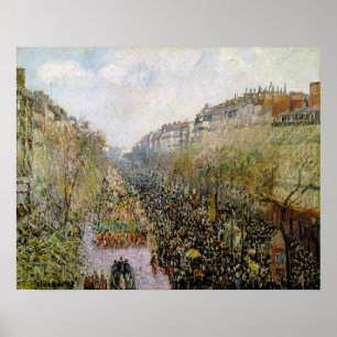 Póster Pissarro - Boulevard Montmartre, Martes de Carnava