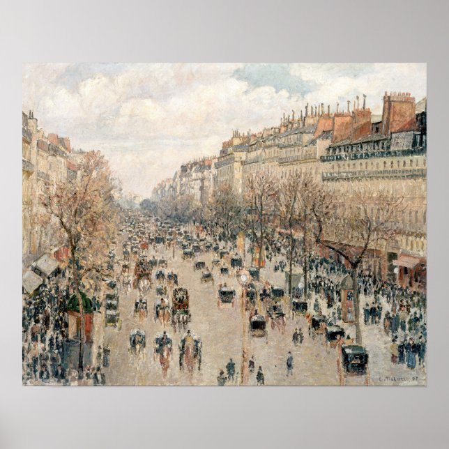Póster Pissarro - Boulevard Montmartre, Sol de Tarde (Frente)