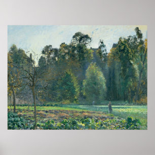 Póster Pissarro - Cabbage Field Pontoise 1873
