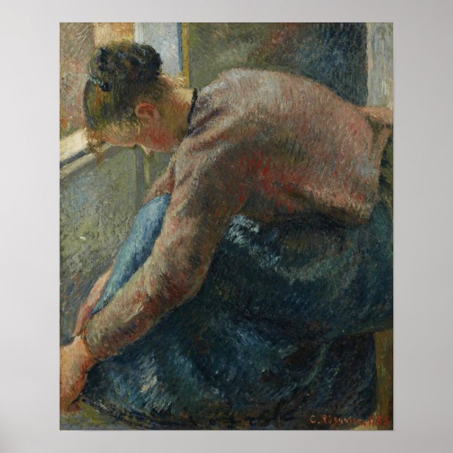 Póster Pissarro - Campesina Puesta En Los Boots 1885 (Frente)