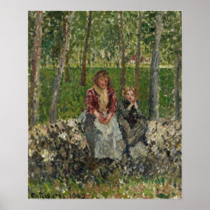 Póster Pissarro - Campesinos Sentados Bajo Los Árboles, M