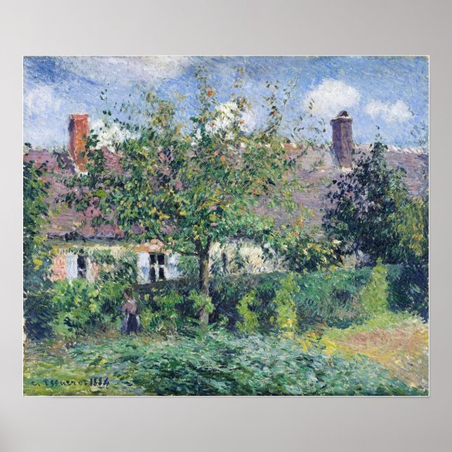 Póster Pissarro - Casa Campesina En Eragny 1884 (Frente)