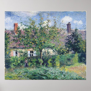 Póster Pissarro - Casa de campesinos en Eragny 1884