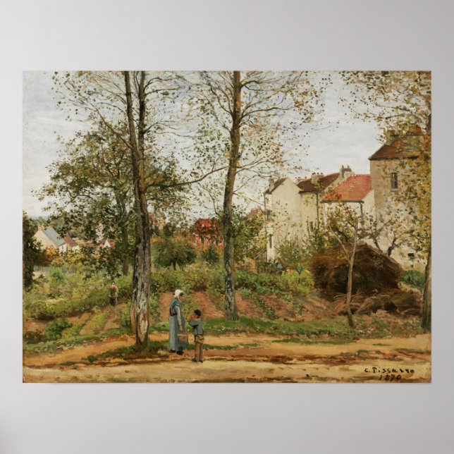 Póster Pissarro - Casas En Bougival (Otoño) (Frente)