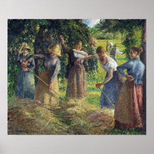 Póster Pissarro - Cosecha de heno en Eragny 1901