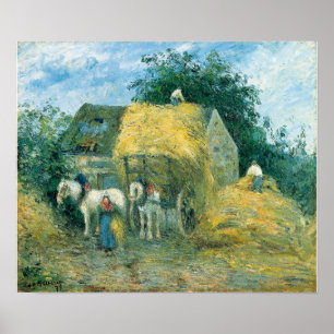 Póster Pissarro - El carro de heno Montfoucault
