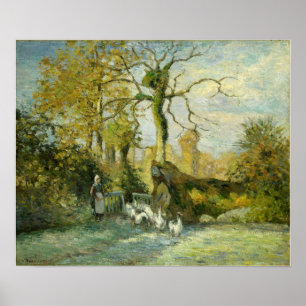 Póster Pissarro - El Chica Ganso En Montfoucault