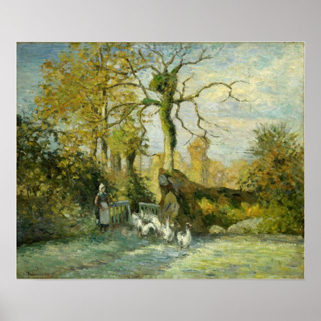 Póster Pissarro - El Chica Ganso En Montfoucault (Frente)