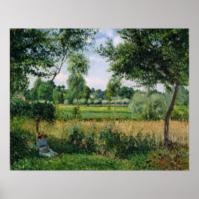 Póster Pissarro - Eragny, el efecto de la luz solar matut (Frente)