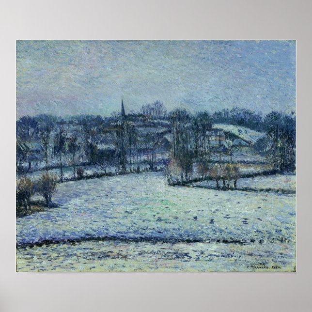 Póster Pissarro - Escena De Nieve En Eragny (Bazincourt) (Frente)